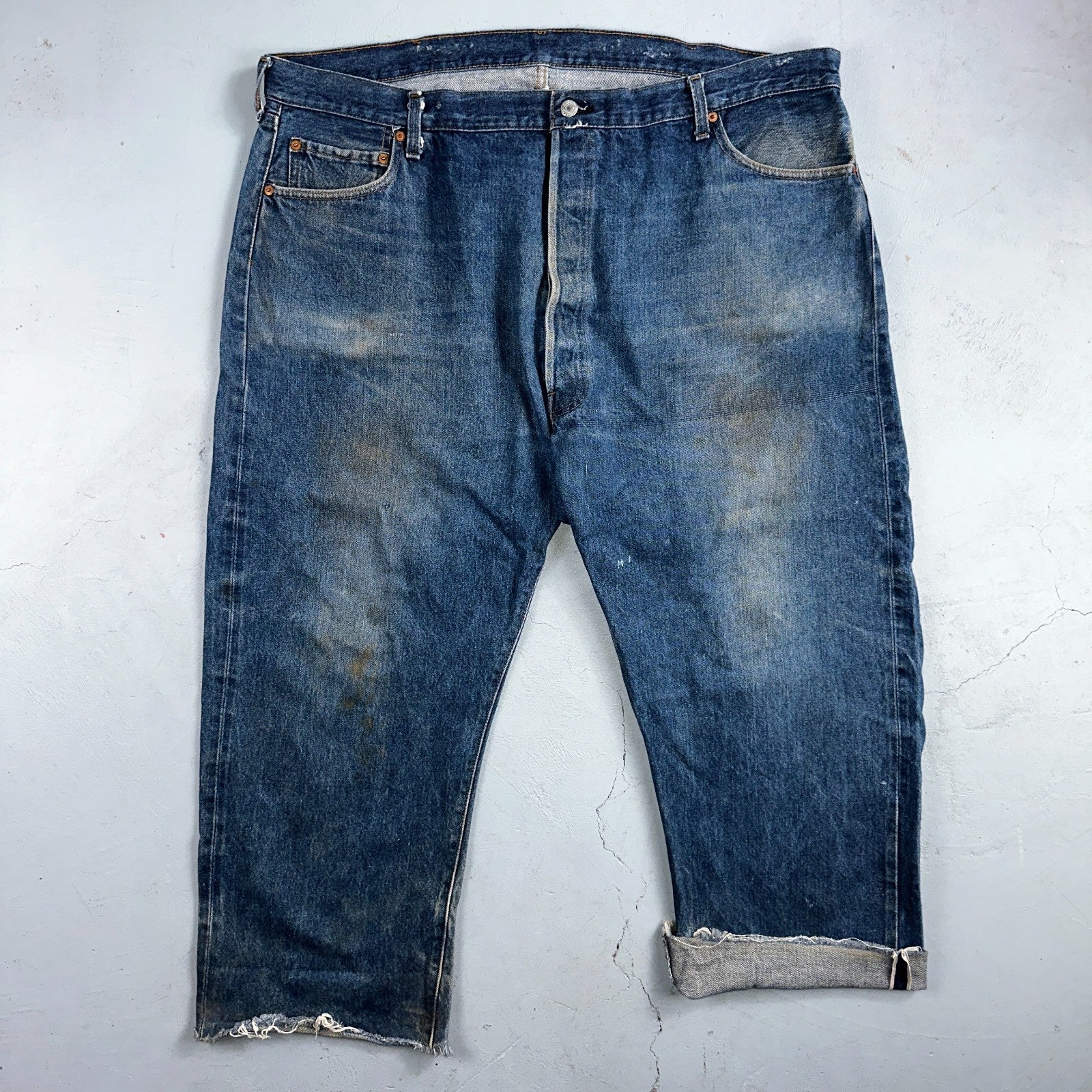 Levis 501 Vintage 80s Redline Selvedge USA XX Jeans Med Wash 48x30 Act 44x25