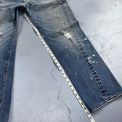 Levis 501 Vintage 80s Redline Selvedge USA XX Jeans Light Wash Worn Act 35x30
