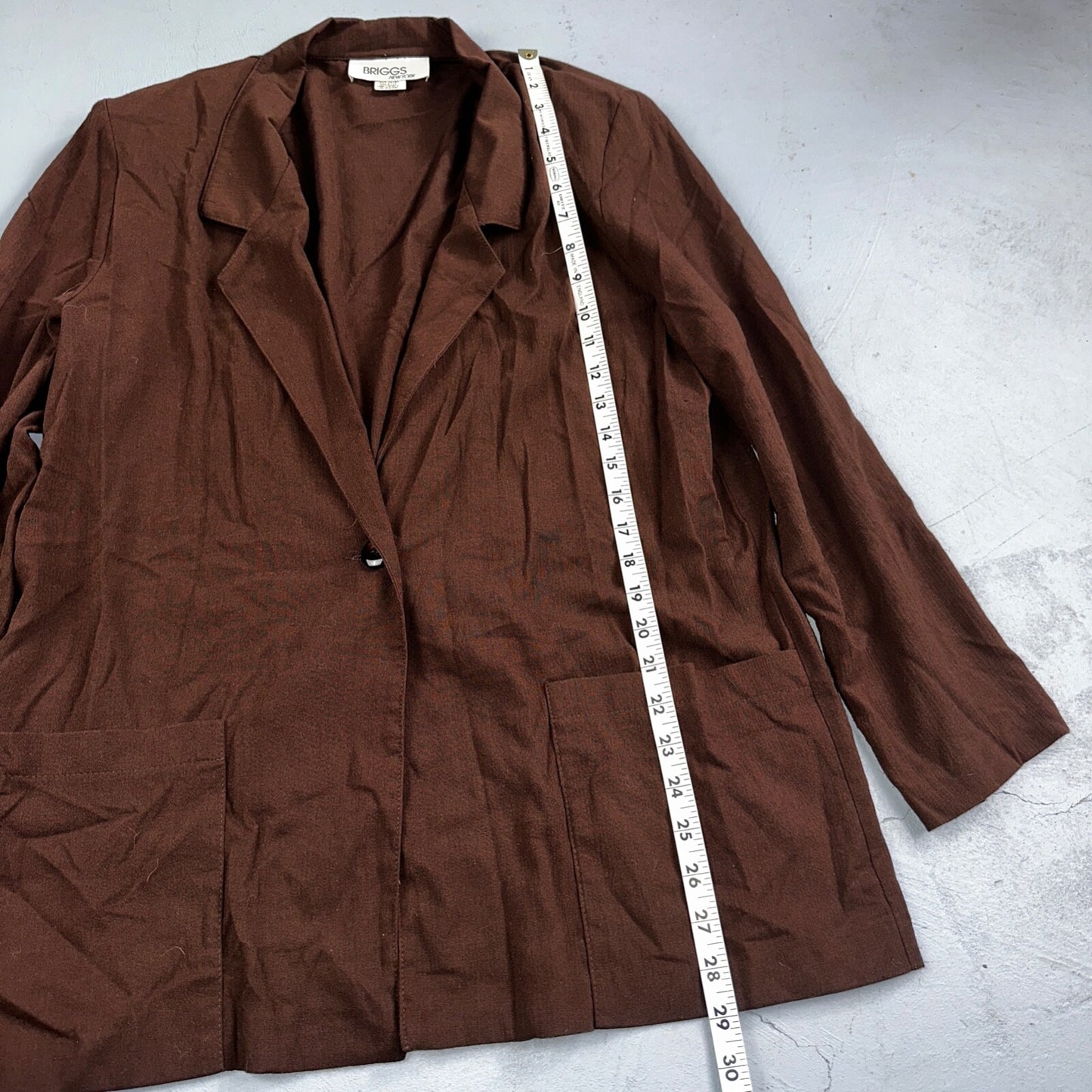 Briggs New York 2 Pc Womens 12 Brown Stretch Pants Blazer Vintage USA 80s