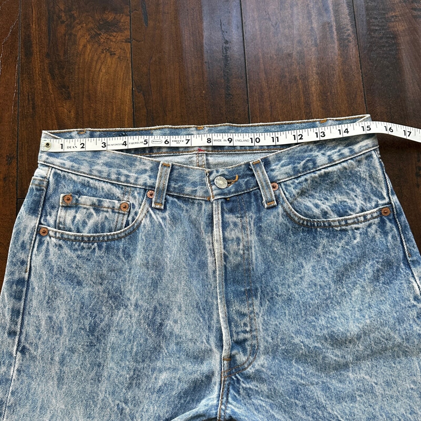 VTG 90s Levis 501 Button Fly 33x34 USA Tag Jeans Acid Wash 80s Act 30x33