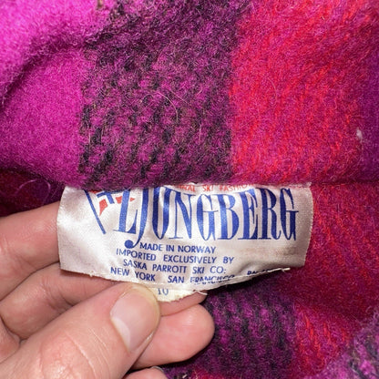 Ljungberg For Kjell Of Norway Womens Pink Striped Wool Vest Rockabilly VTG 60s