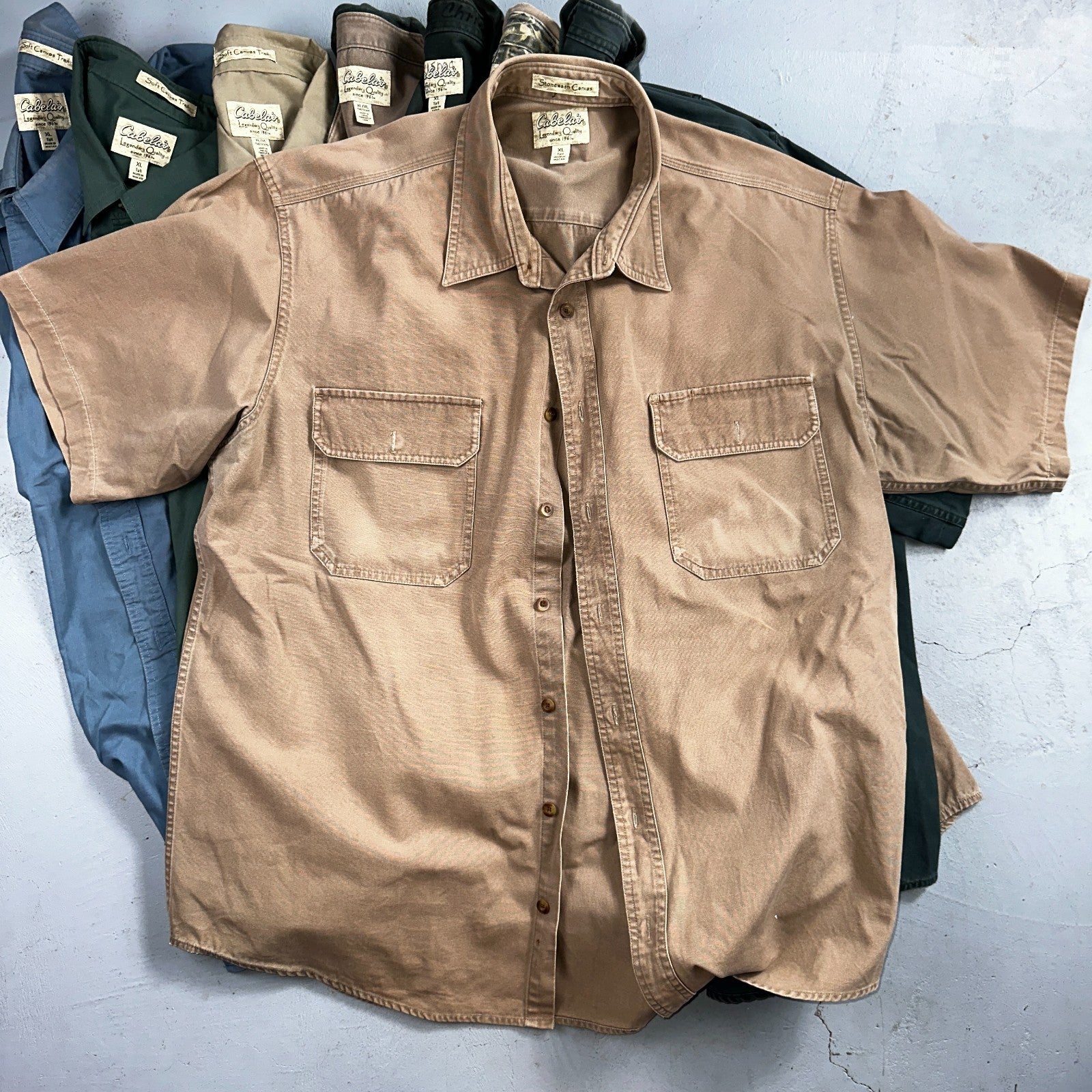 Cabela’s Legendary Quality Shirt Mens XL Tall Button Up Outdoors Lot 14 Safari