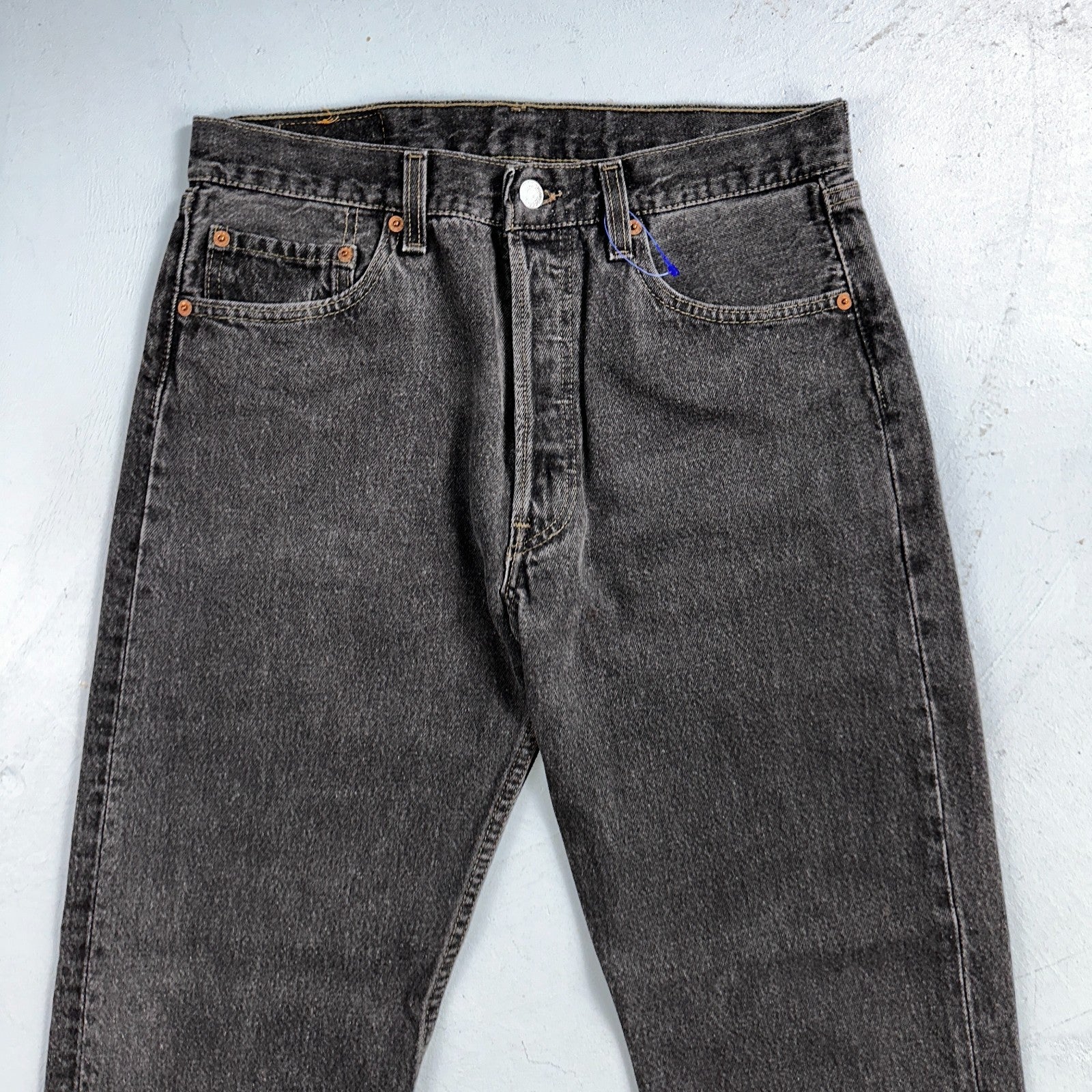 Levis 501 Vintage 90s USA XX Straight Leg Jeans Black Light Wash 33x30 Act 30x29