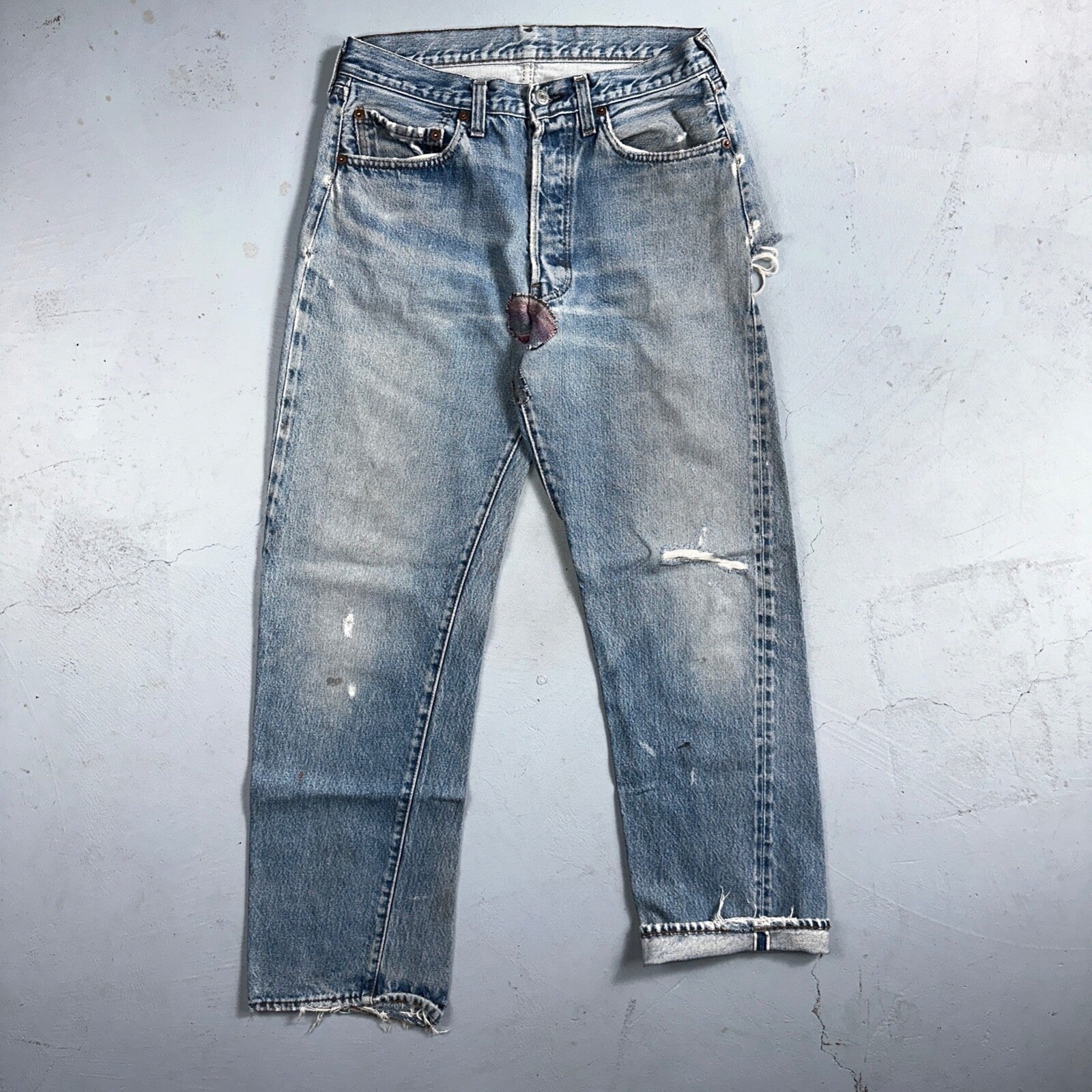 Levis 501 Vintage 80s Redline Selvedge USA XX Jeans Light Wash 1980s Act 29x28