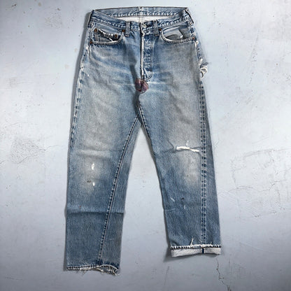 Levis 501 Vintage 80s Redline Selvedge USA XX Jeans Light Wash 1980s Act 29x28