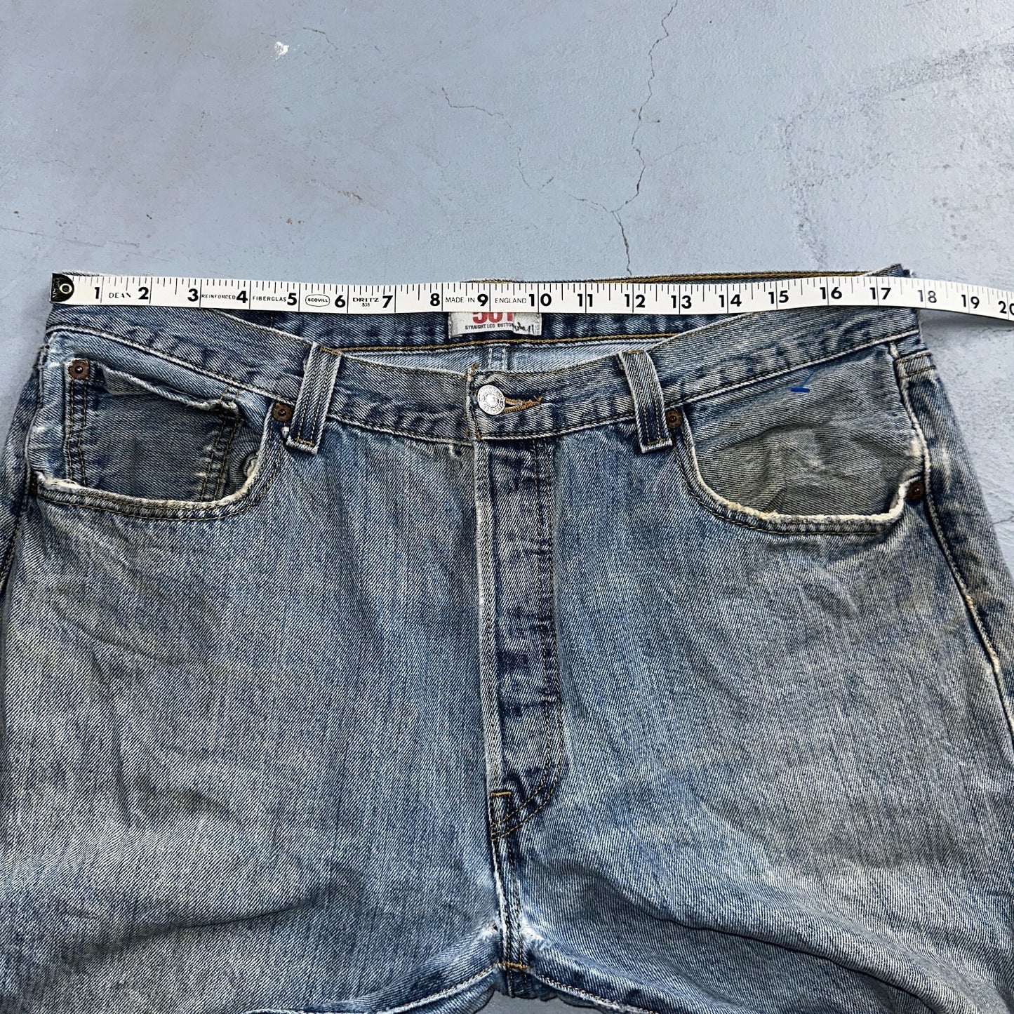 Levis 501 Vintage Y2K XX Straight Leg Jeans Blue Light Wash 36x34 Act 35x31