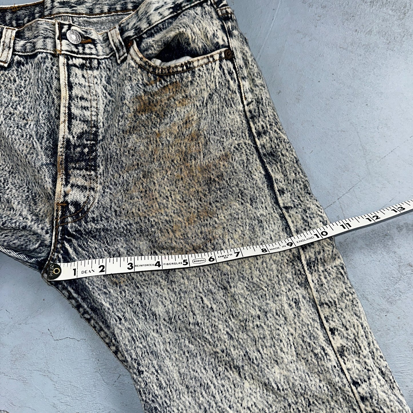 Levis 501 Vintage 80s USA XX Straight Leg Jeans Blue Acid Wash 30x34 Act 28x32