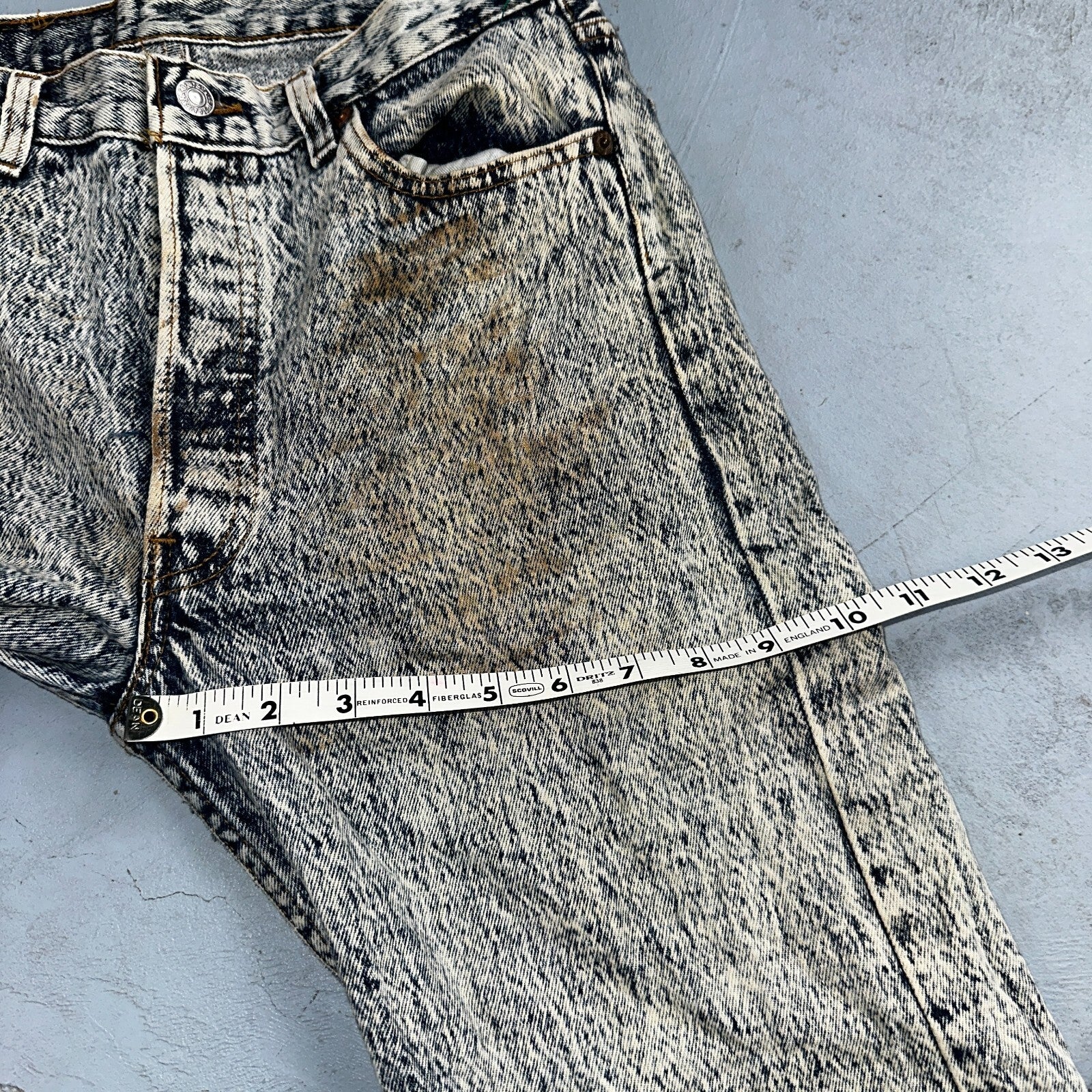 Levis 501 Vintage 80s USA XX Straight Leg Jeans Blue Acid Wash 30x34 Act 28x32