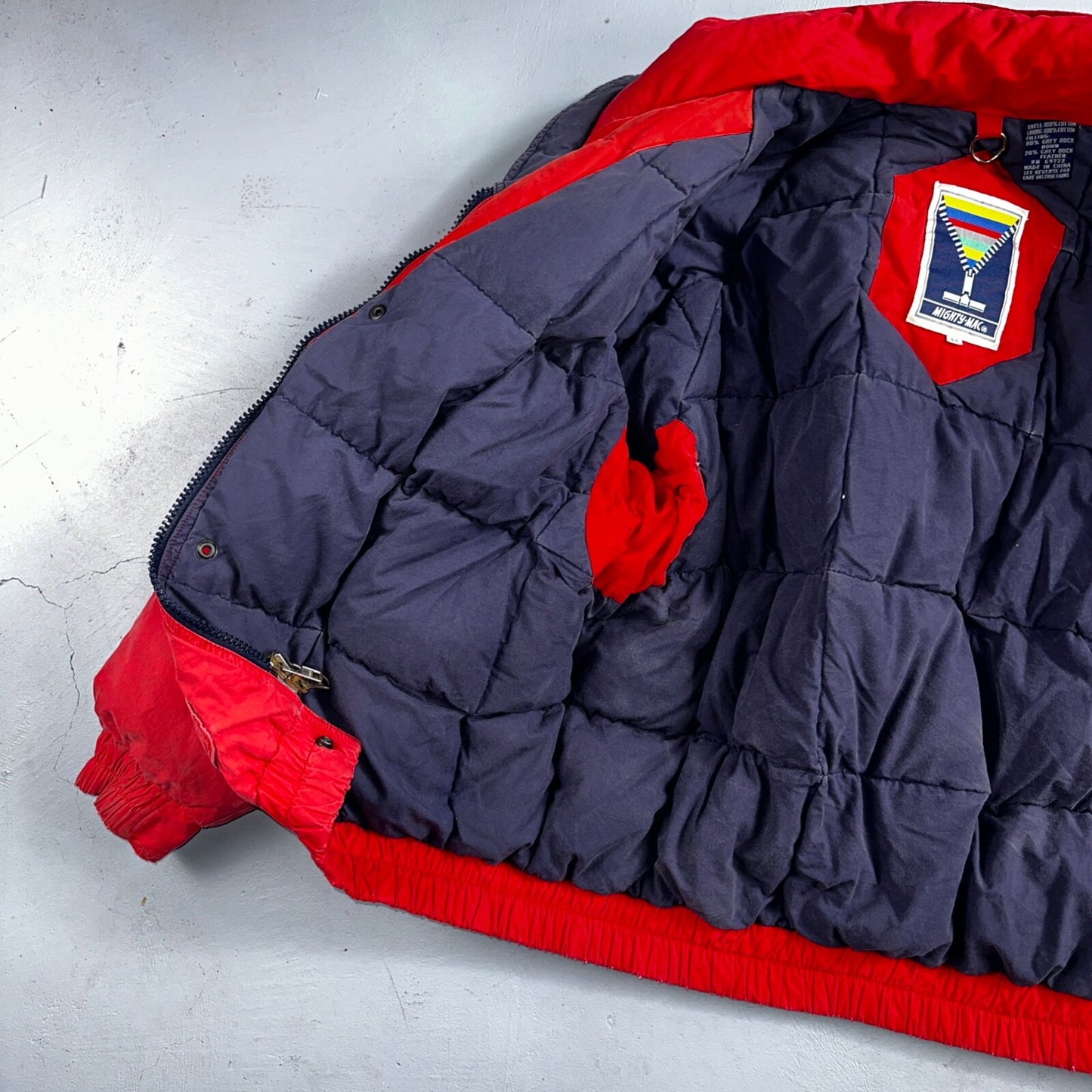 Mighty Mac Jacket Mens 44 Red Bomber Down Filled Norsac Puffer Vintage 80s
