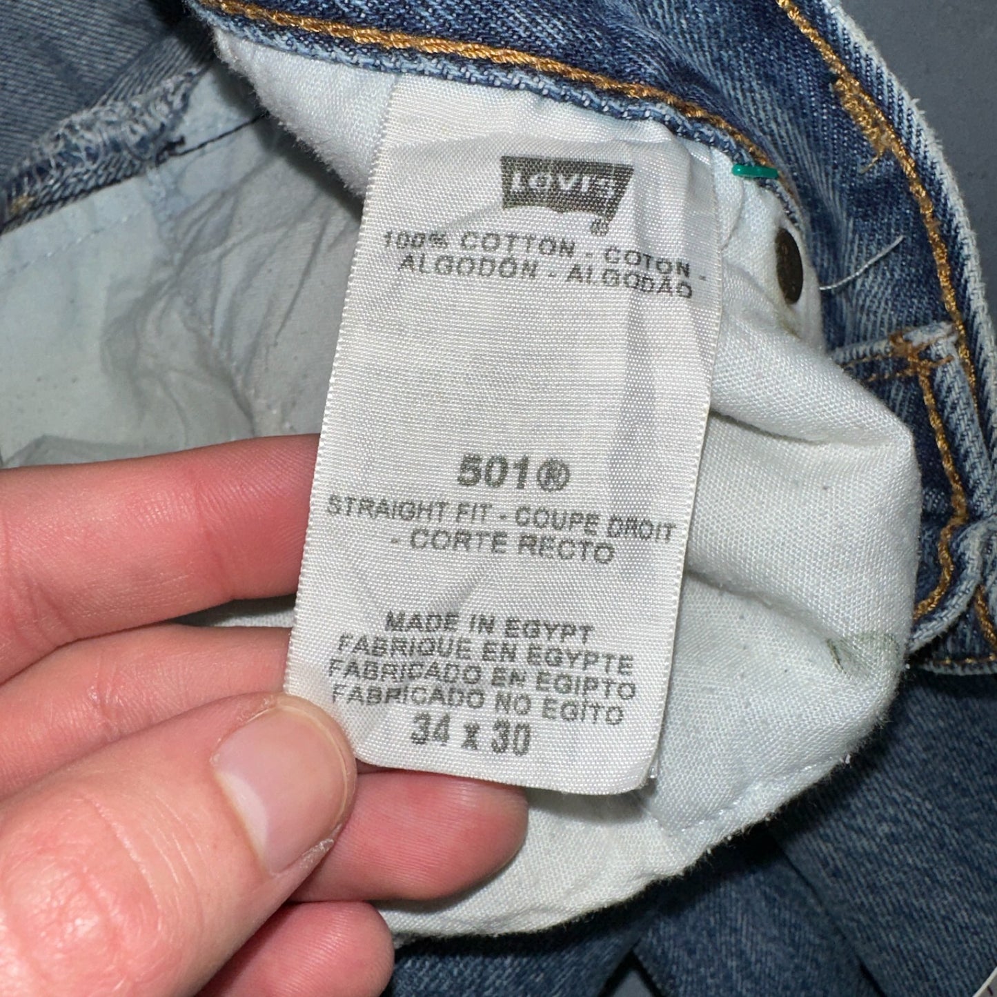 Levis 501 Vintage Y2K XX Straight Leg Jeans Blue Med Wash 34x30 Act 34x29