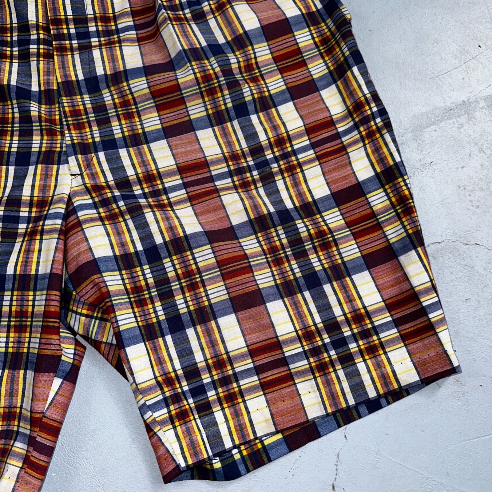 Sears Vintage 70s The Men’s Store Perma-Prest Striped Shorts Plaid Talon Zipper