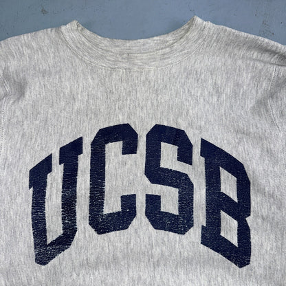 VTG 90s Champion Reverse Weave Crewneck Sweatshirt Gray USA UCSB California