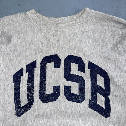 VTG 90s Champion Reverse Weave Crewneck Sweatshirt Gray USA UCSB California