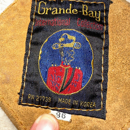 Vintage Suede Grande Bay Rancher Trucker Sherpa Lined Jacket Coat Men's 36