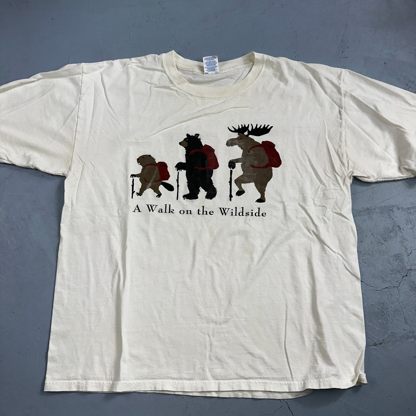 VTG Y2K Adirondack Mountains Walk On The Wild Side T Shirt XL Animals Lot 2