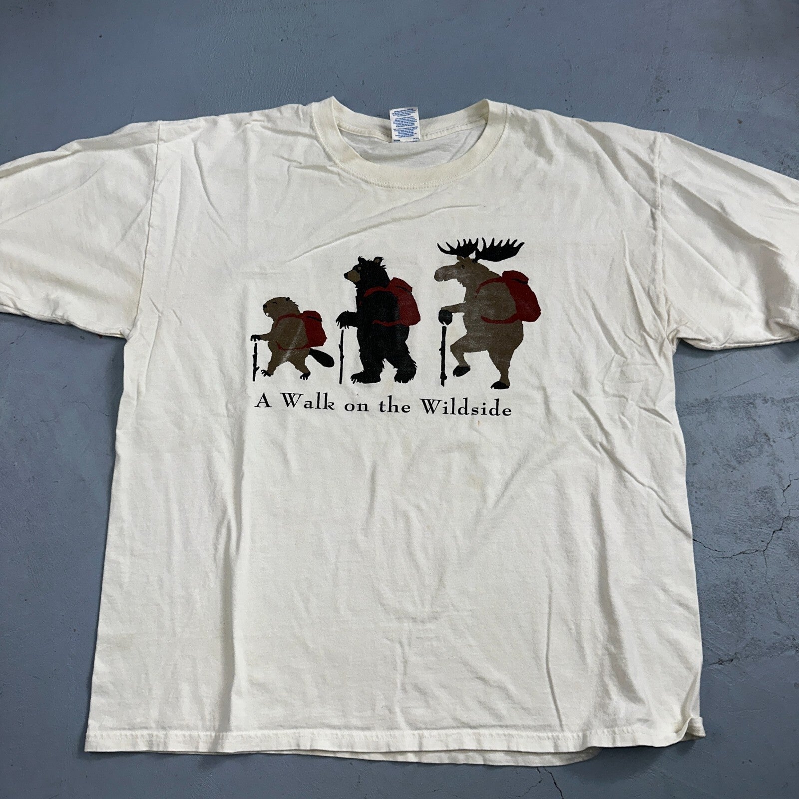 VTG Y2K Adirondack Mountains Walk On The Wild Side T Shirt XL Animals Lot 2