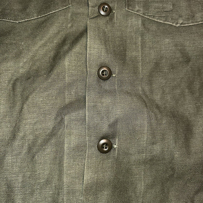 Vintage US Military Shirt OG-107 Vietnam 1970s DSA 1975 Post WWII Camo Green