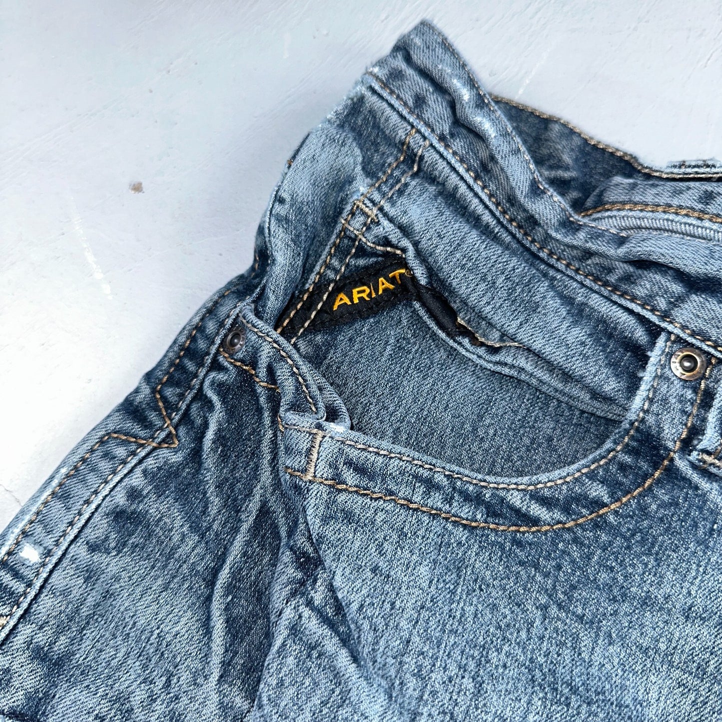 Ariat Rebar Jeans Men's 40x30 Blue M4 Low Rise DuraStretch Edge Boot Cut Western