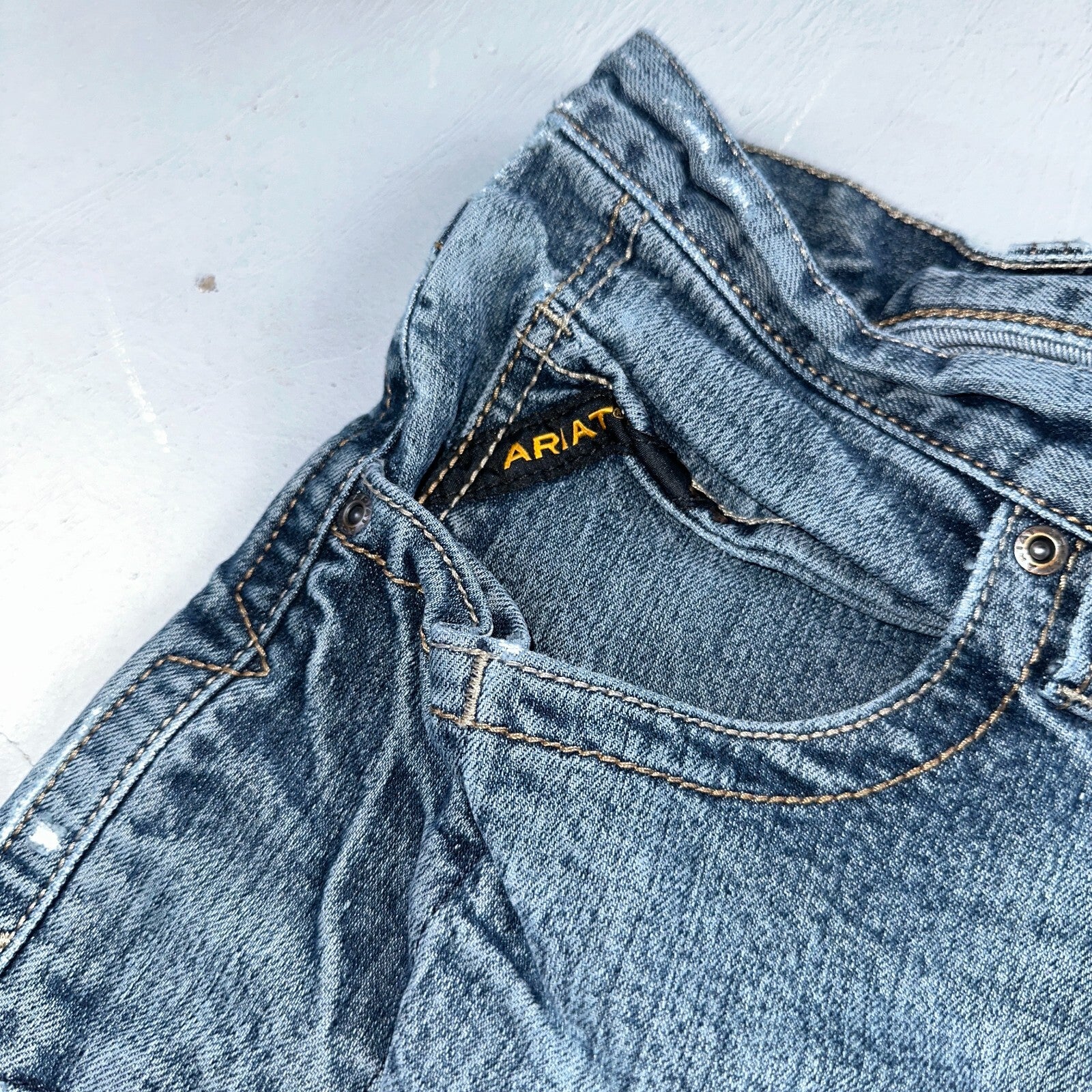 Ariat Rebar Jeans Men's 40x30 Blue M4 Low Rise DuraStretch Edge Boot Cut Western