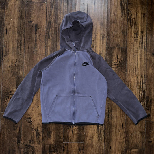 Nike Tech Womens Blue Zip Up Hoodie Large Navy Gym Sports Tight