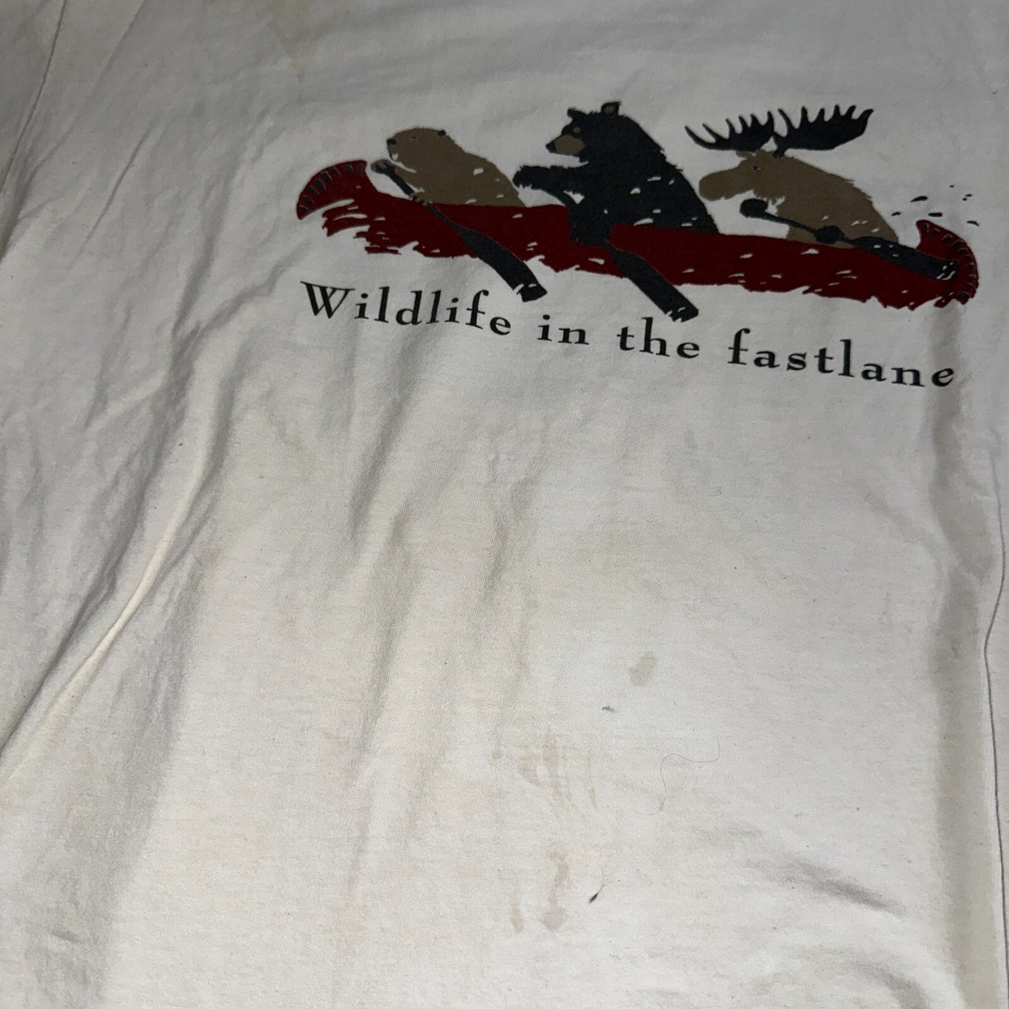 VTG Y2K Adirondack Mountains Walk On The Wild Side T Shirt XL Animals Lot 2