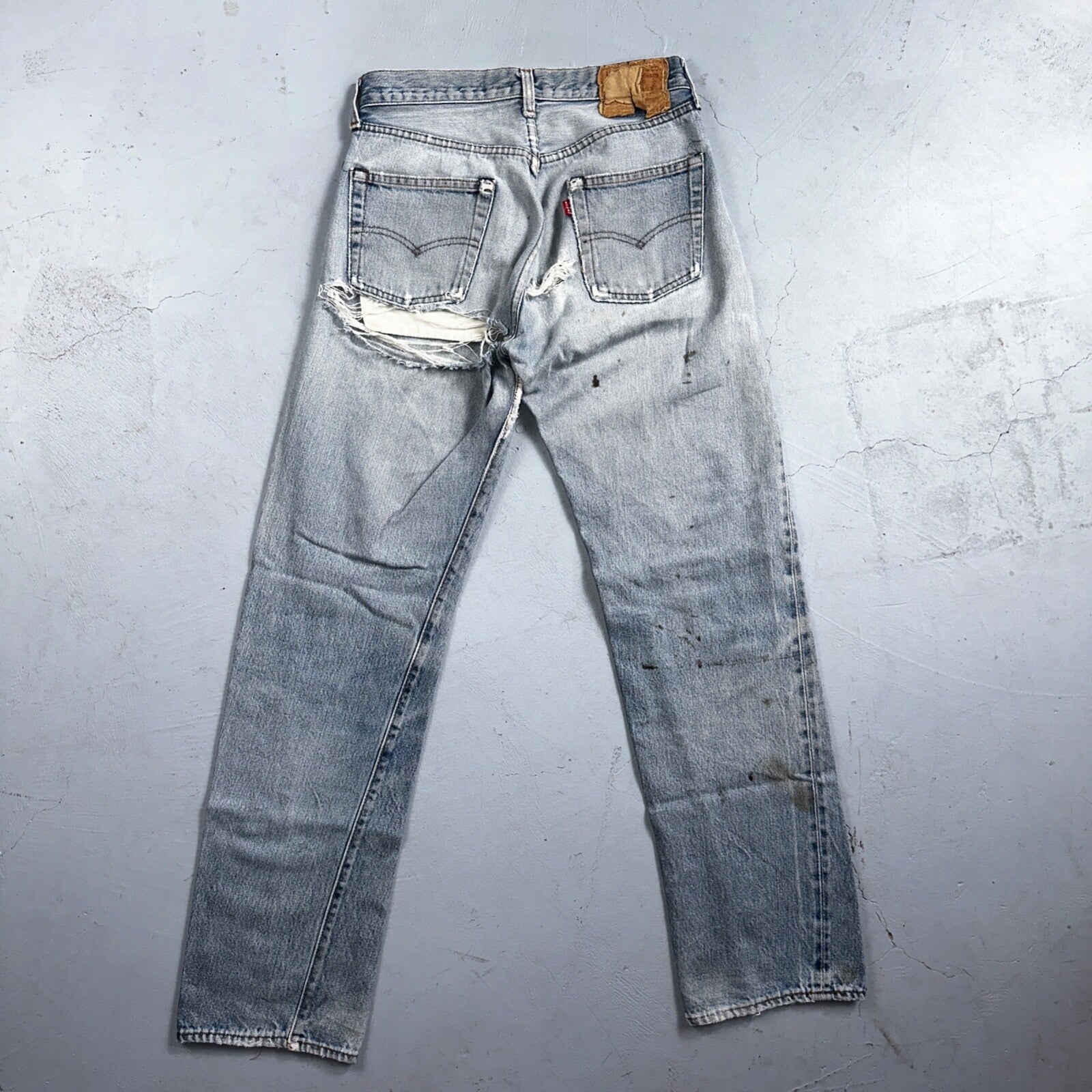 Levis 501 Vintage 80s Redline Selvedge USA XX Jeans Light Wash 30x34 Act 28X30
