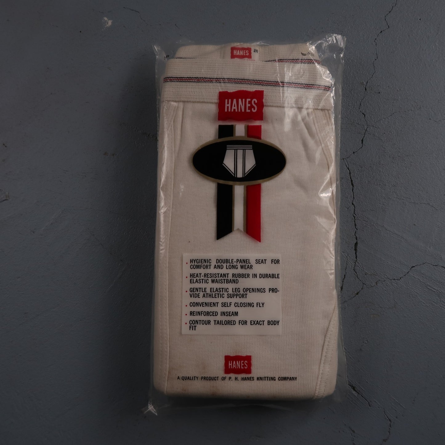 Hanes Briefs NWT Mens 28 White Cotton Black Stripes 3 Pair Vintage USA Lot 1960s