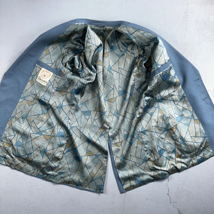 VTG 1960s Mens 2 PC Suit 42 Jacket Coat Pants 60s Lions Den Rockabilly Side Belt