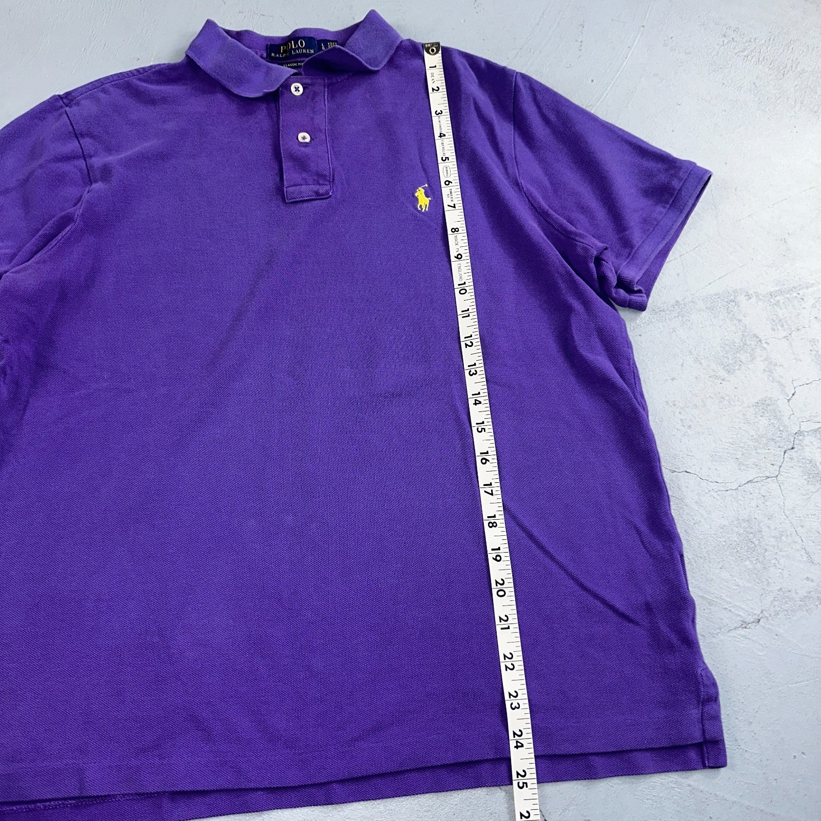 Polo Ralph Lauren Men’s Polo Shirt Purple Yellow Pony Preppy Casual Short Sleeve