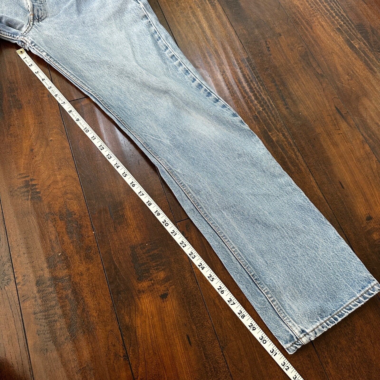 VTG 90s Levis 501 Button Fly 34x36 USA Tag Jeans Straight Wash Blue XX Act 30x32