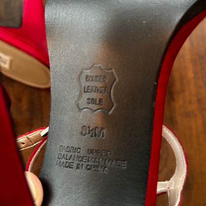 Sam & Libby Diva Sl Red Women Size 8.5 M Sandal Heels Ankle Strap Sexy Nice