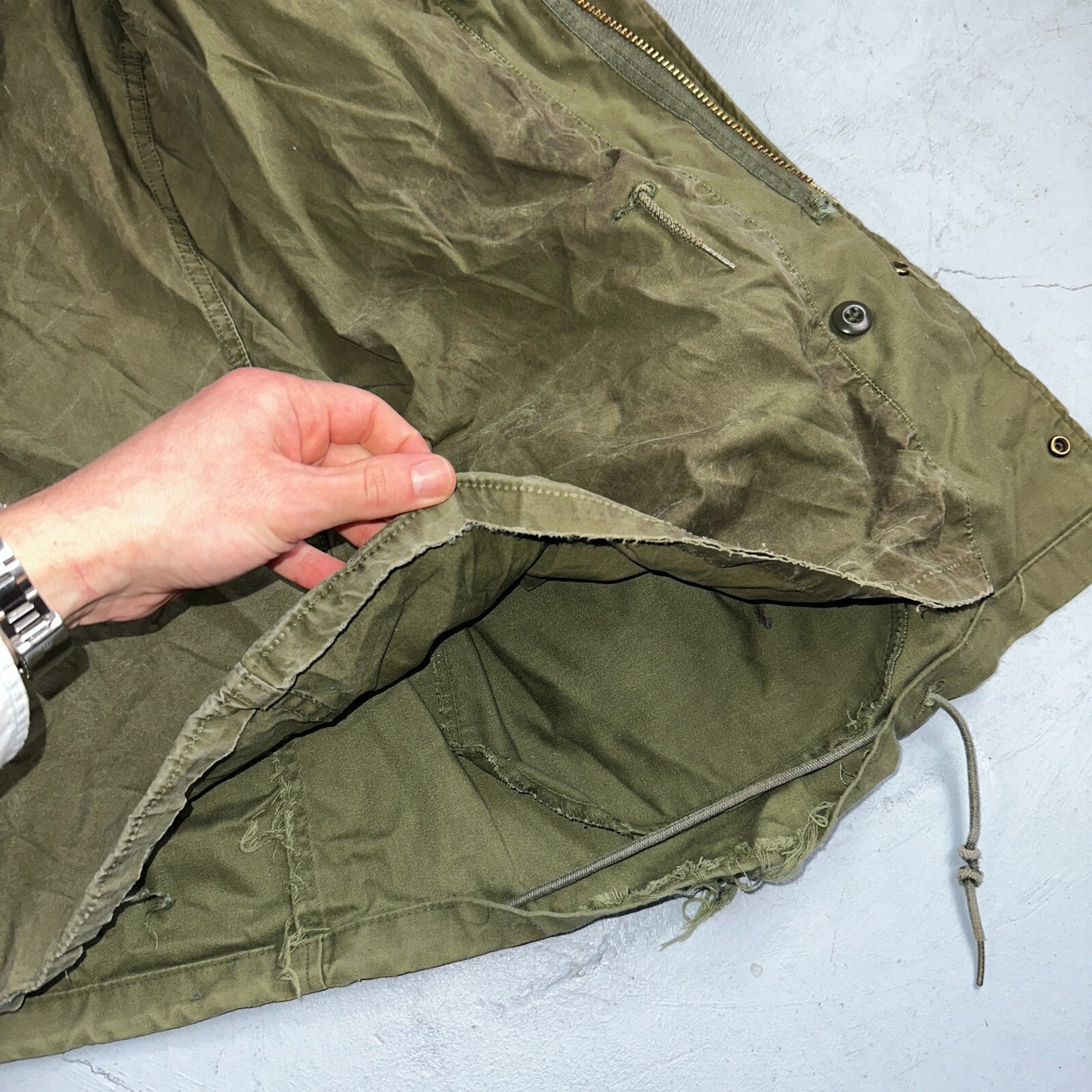 VTG US ARMY M-65 Field Jacket Coat Cold Weather Mans OG-107 Vietnam 70s Medium