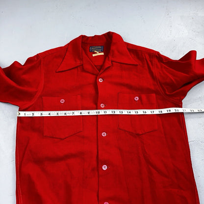 Pendleton 1930s VTG Wool Shirt Jacket Long Sleeve Red Basic Pink Buttons 30s 40s