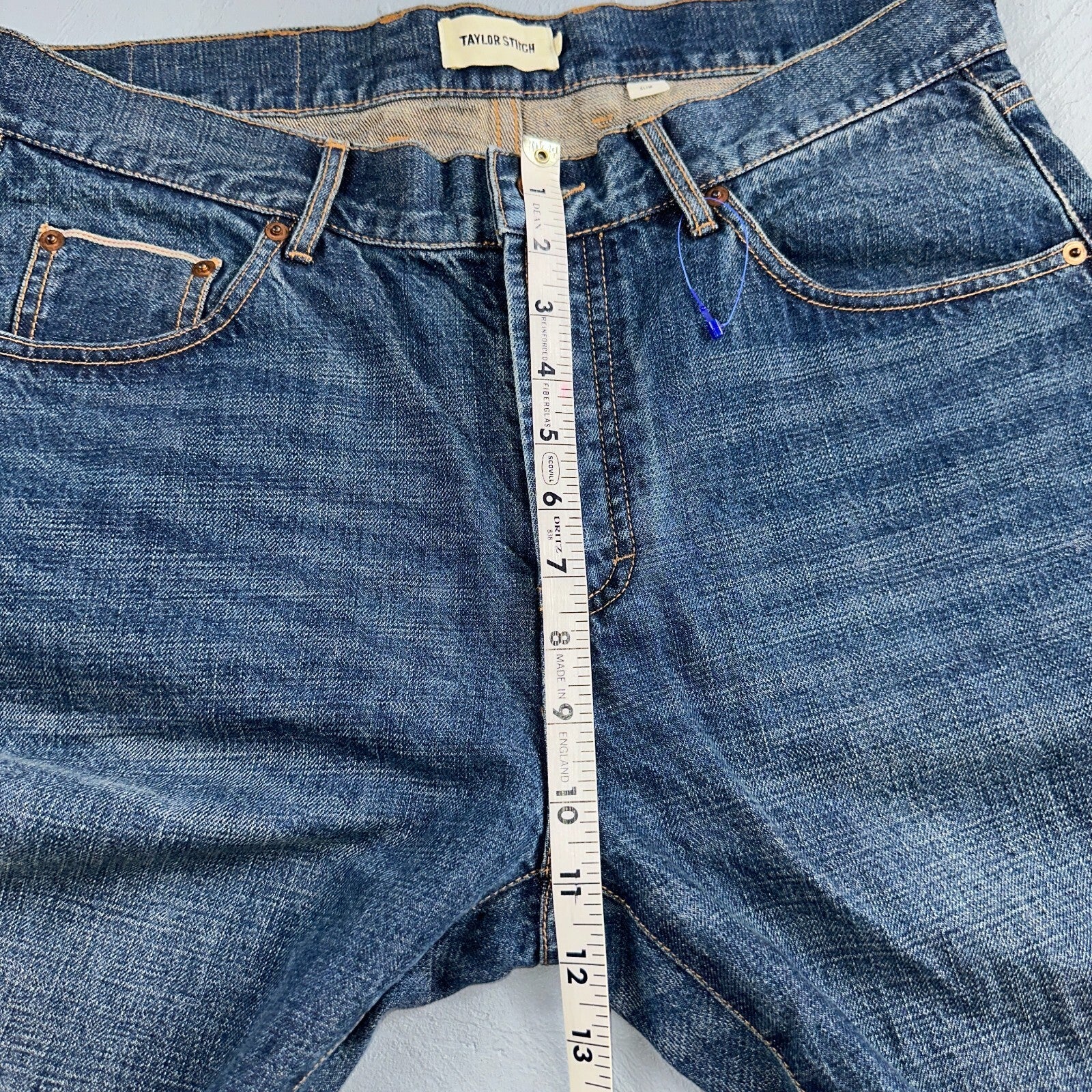 Taylor Stitch The Slim Jean Selvedge Red Line Blue Denim Mens 33 Cotton 33x33