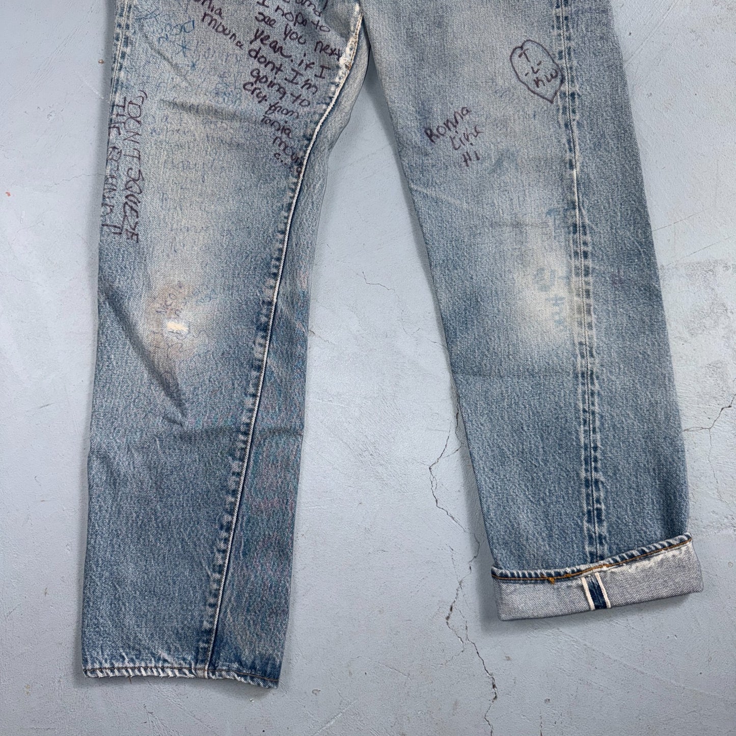 Levis 501 Vintage 80s Redline Selvedge USA XX Jeans Light Wash 30x32 Act 29x28
