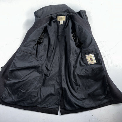 L.L. Bean Men S US Navy Anchor Collection Toggle Wool Pea Coat Jacket USA VTG