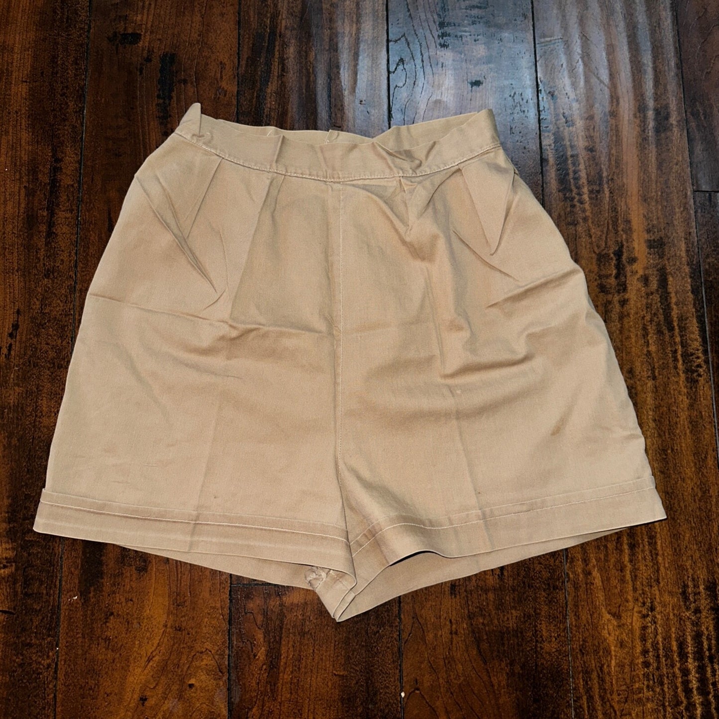 Vintage USA Rockabilly Womens Dress Pants 60s 70s Bottom Tan Shorts 24