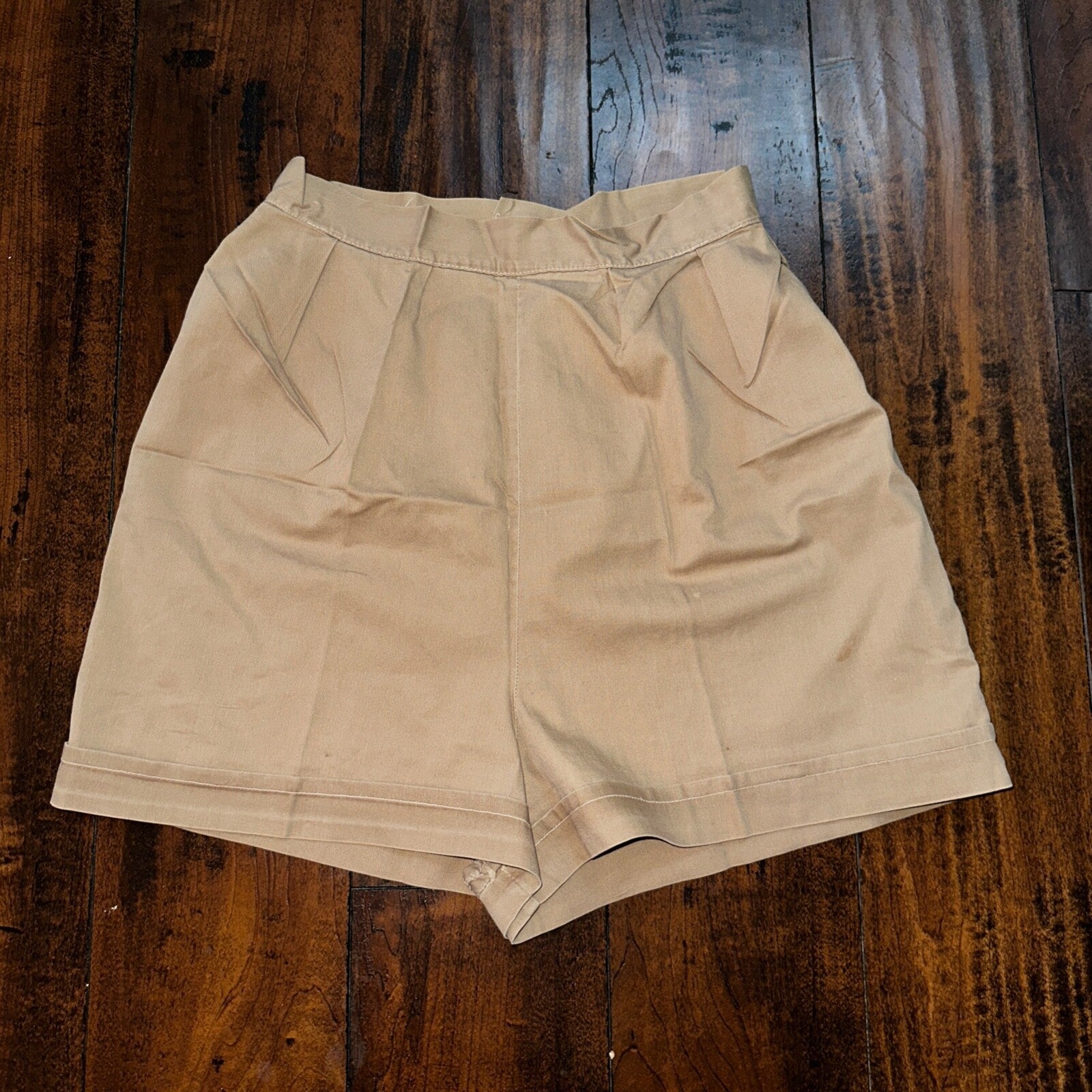 Vintage USA Rockabilly Womens Dress Pants 60s 70s Bottom Tan Shorts 24