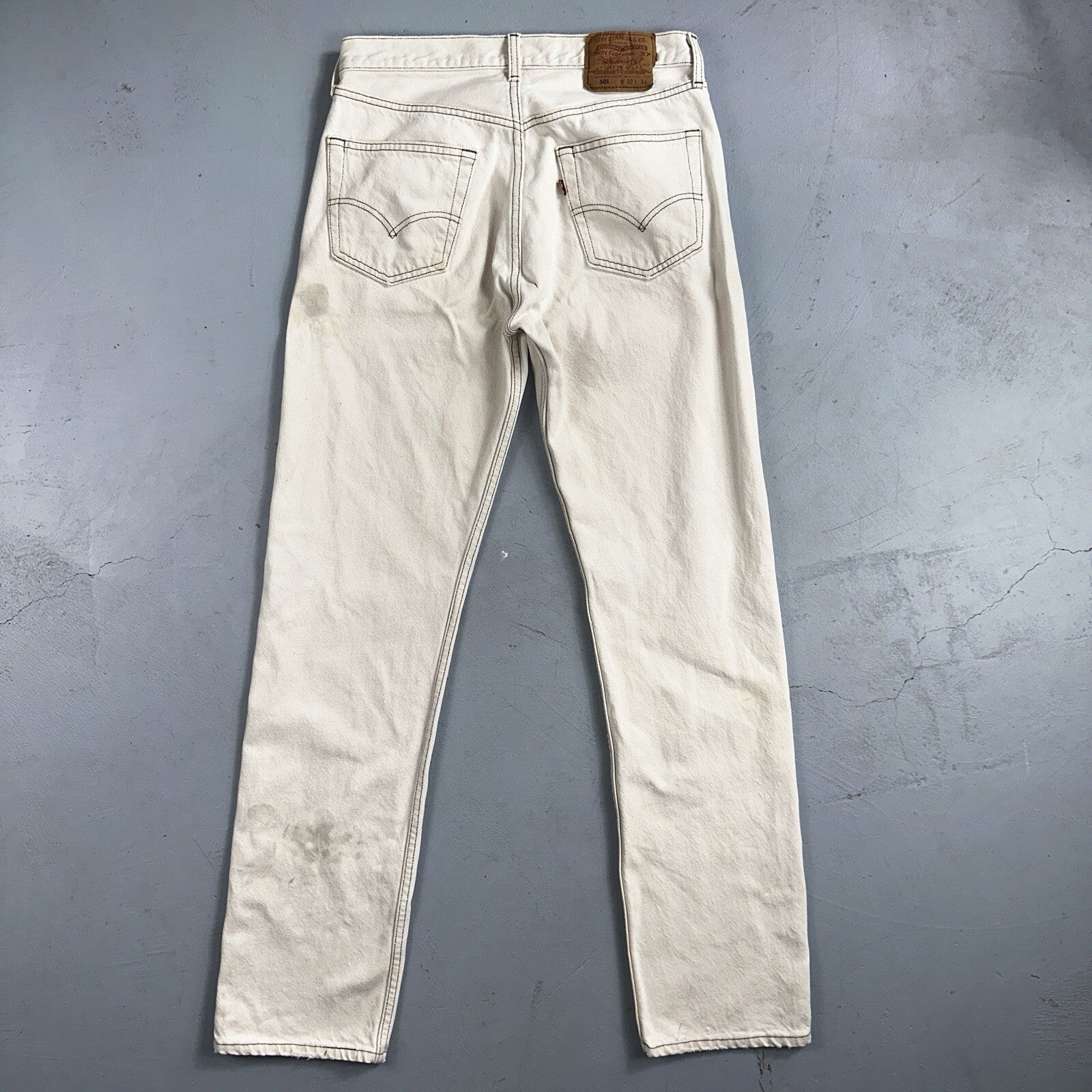 Levis 501 Vintage 90s USA XX Straight Leg Jeans White Stained 32x34 Act 30x33
