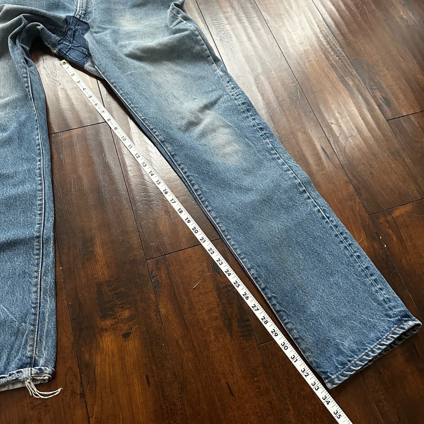 Vintage 80s Levis 505 36x36 USA Blue Jeans 501 Act 33x34 Light Wash