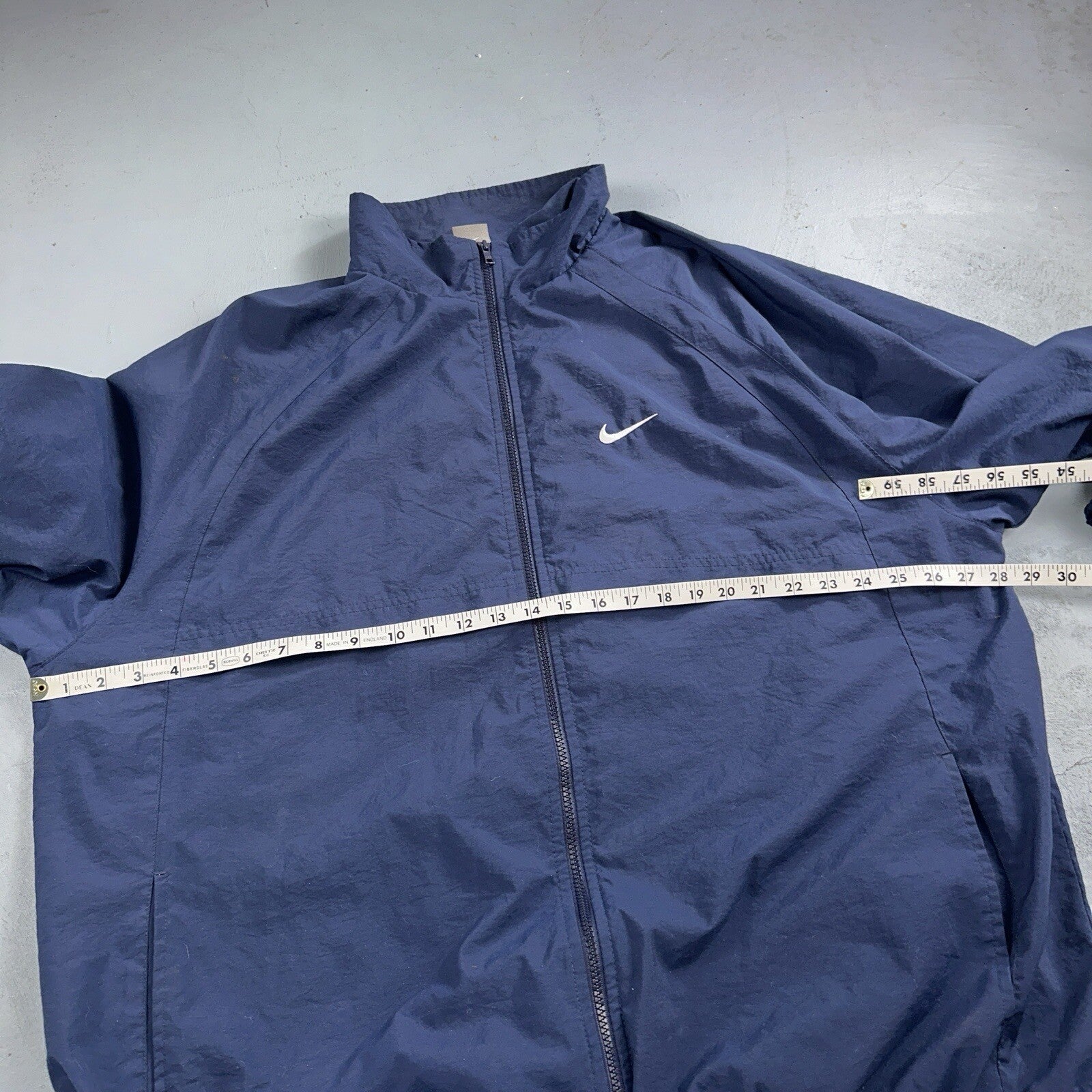 Nike VTG Y2K Windbreaker Track Jacket 2XL Blue Navy Basic Simple Football