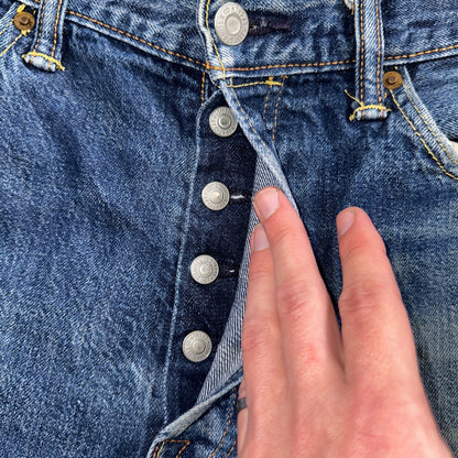 Levis 501 Y2K XX Straight Leg Jeans Blue VTG Med Wash 34x36 Act 34x34