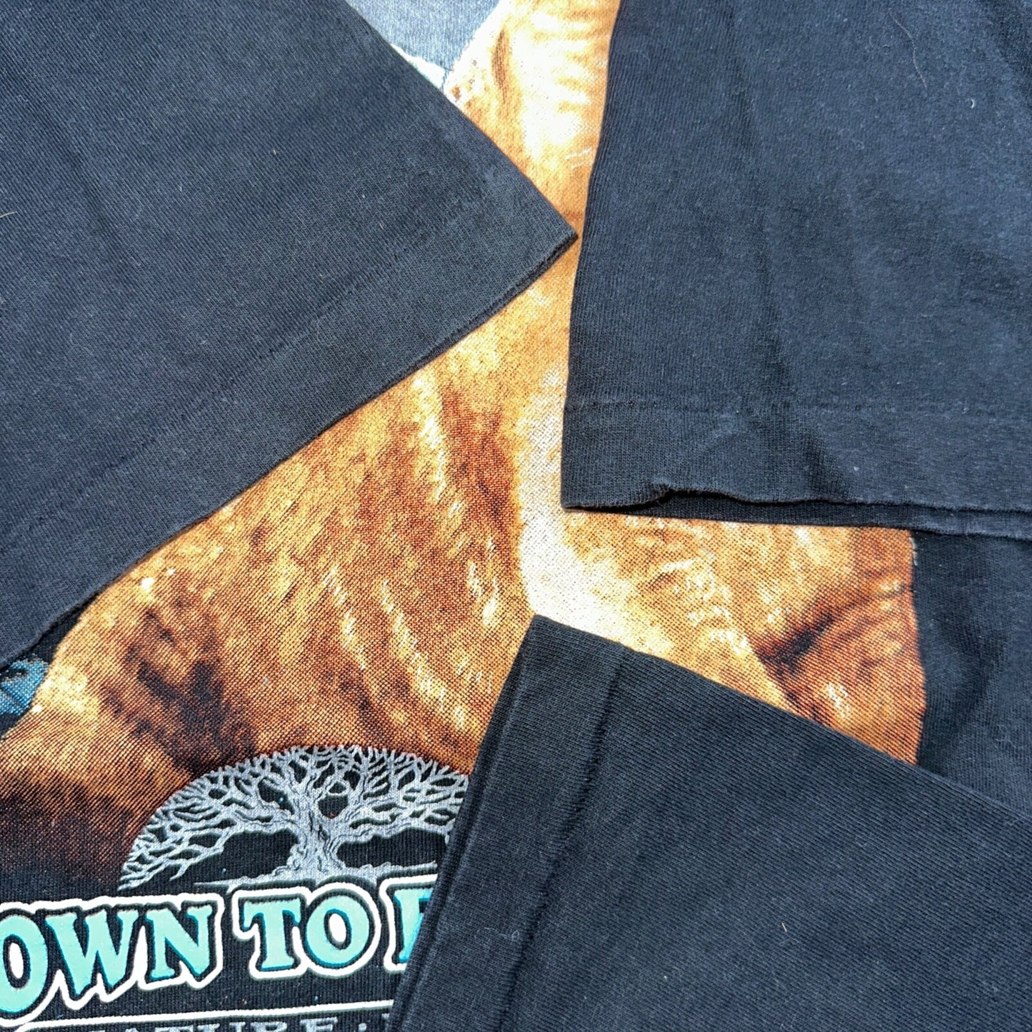 Vintage 3D Emblem Down To Earth 90s Nature Panther T Shirt Black Harley Cat