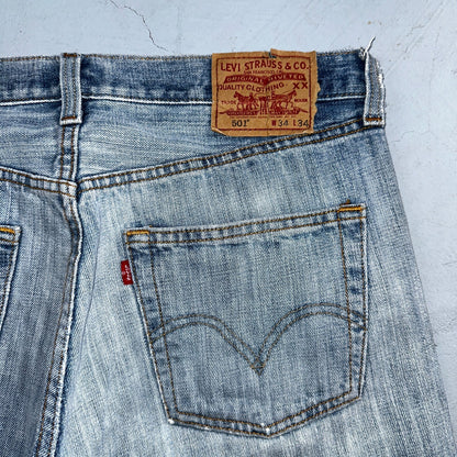 Levis 501 Vintage Y2K XX Straight Leg Jeans Blue Light Wash 34x34 Act 33x32