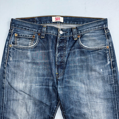 Levis 501 Vintage Y2K XX Straight Leg Jeans Blue Med Wash 34x34 Act 33x27