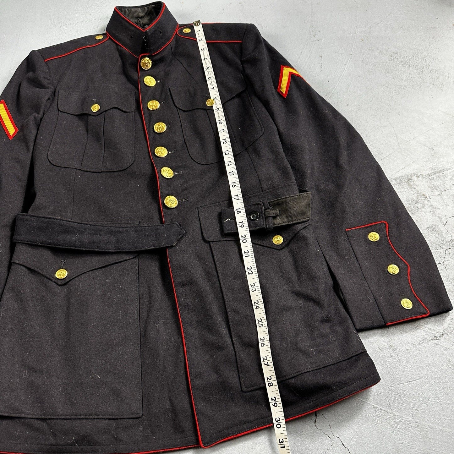 VTG Authentic WWII Paramarine United States Marine Corp Dress Blue Jacket USMC