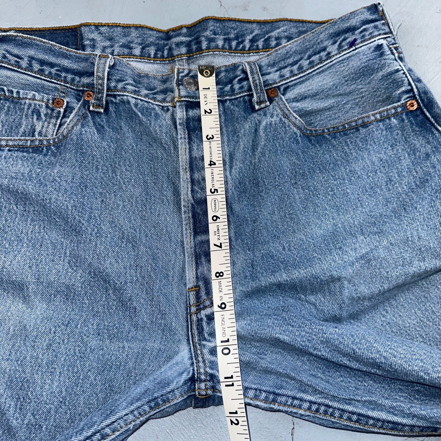 Levis 501 Vintage 90s USA XX Straight Leg Jeans Blue Light Wash 35x34 Act 33x30