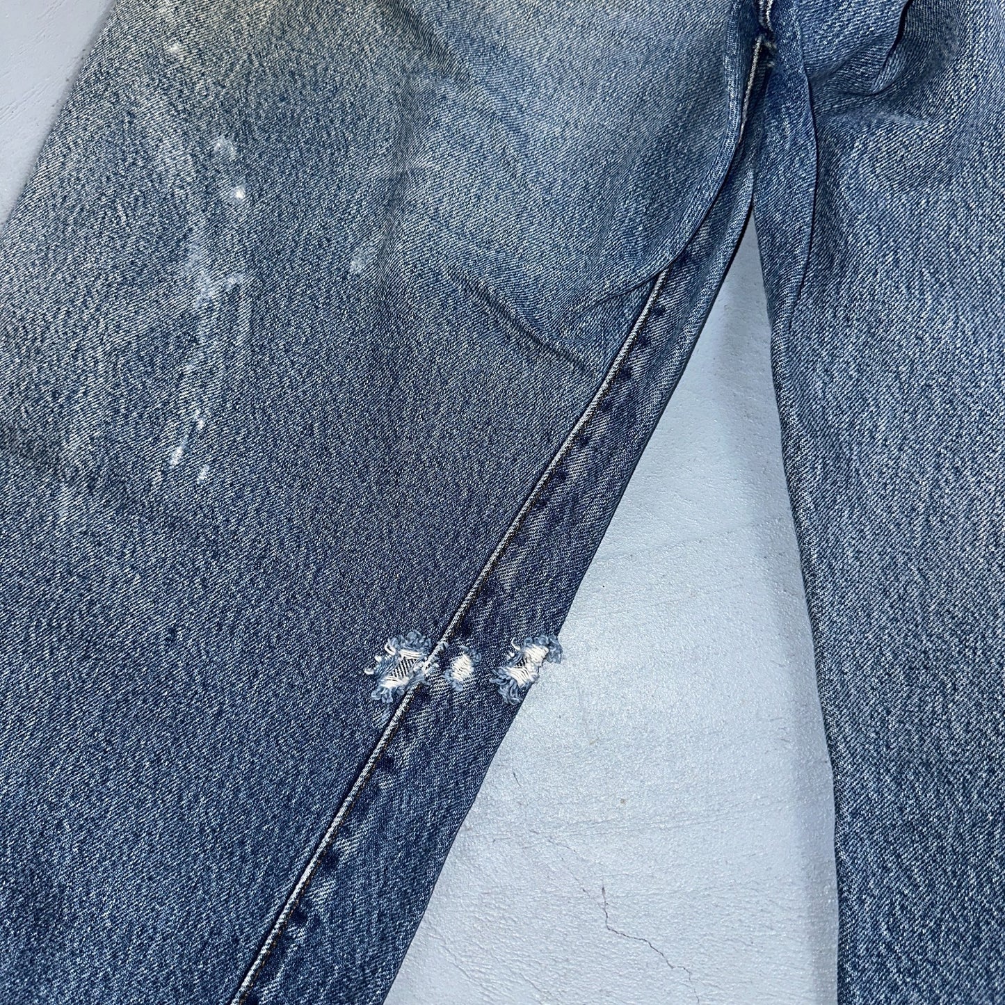 Levis 501 Vintage 80s Redline Selvedge USA XX Jeans Light Wash Worn Act 35x30