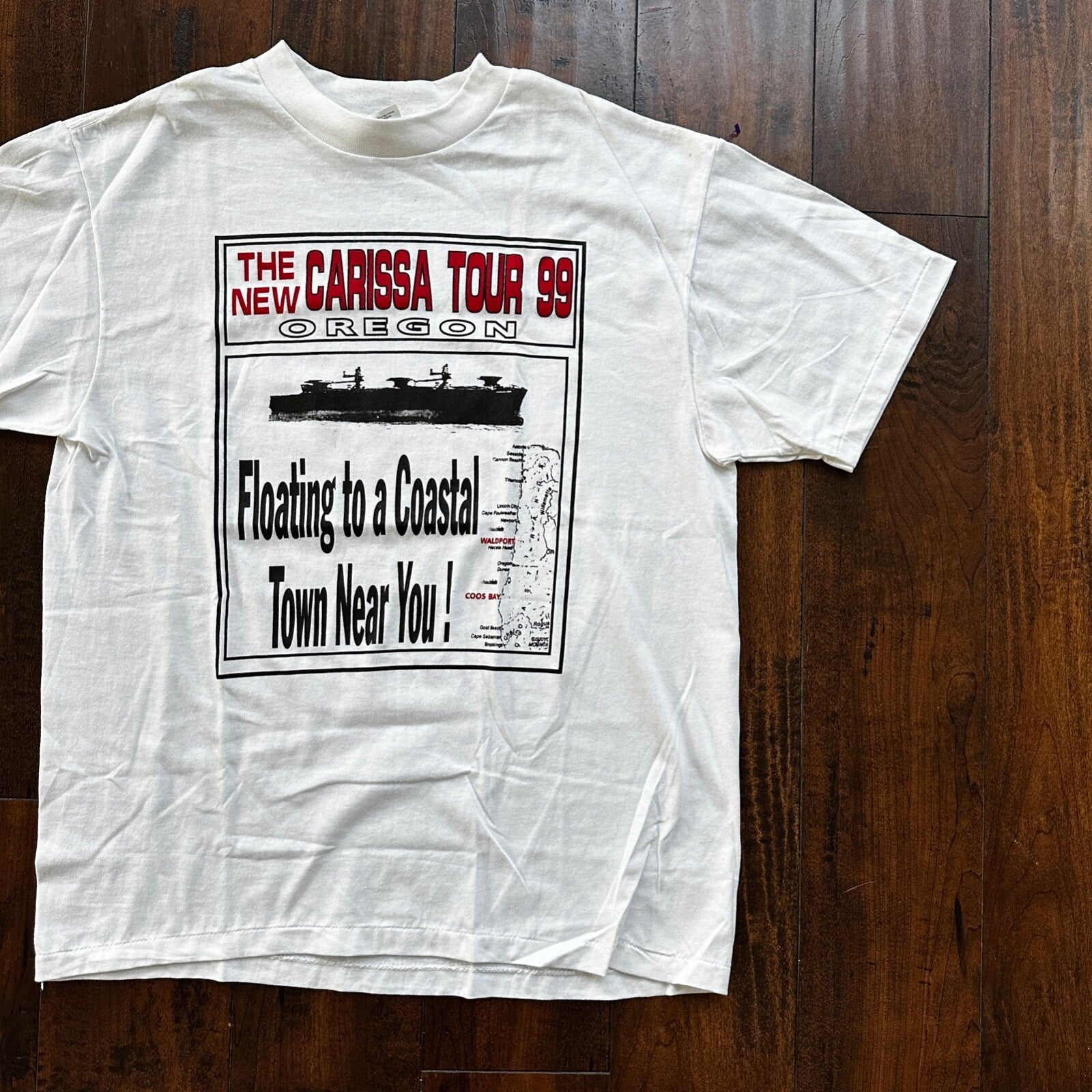 Oneita Carissa Tour 1999 Oregon Coast Vintage T Shirt 90s Single Stitch Ship Art