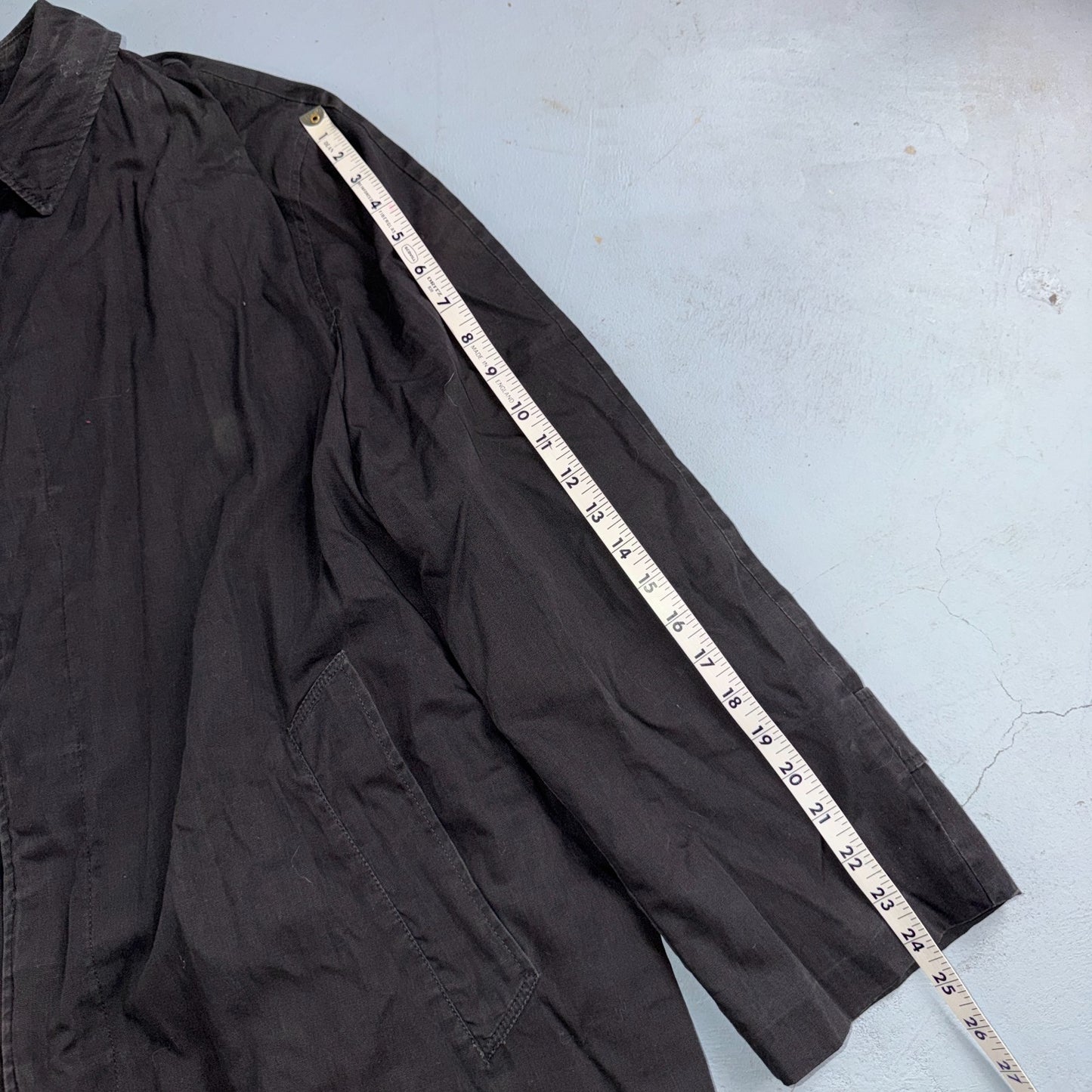 Vintage All Weather Trench Coat Mens Black Button Rain Coat 1960s 60s Liner